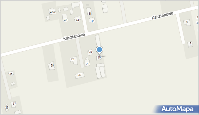 Jakubowice Konińskie, Kasztanowa, 19, mapa Jakubowice Konińskie
