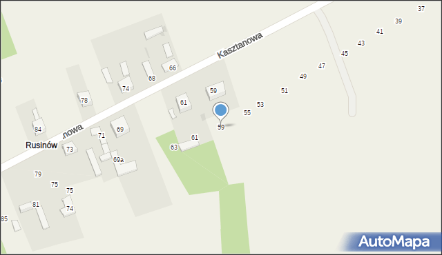 Jamno, Kasztanowa, 59, mapa Jamno