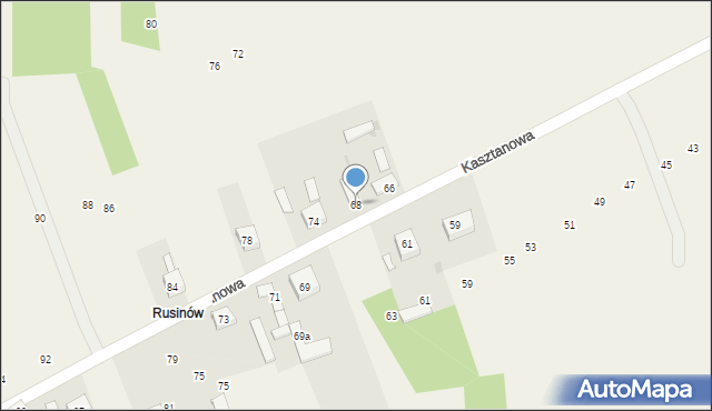 Jamno, Kasztanowa, 68, mapa Jamno