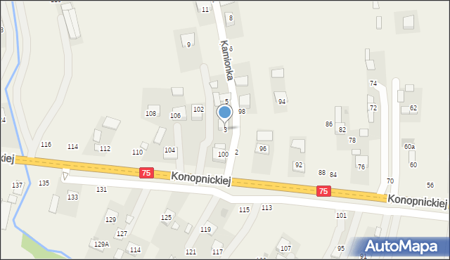 Jasień, Kamionka, 3, mapa Jasień