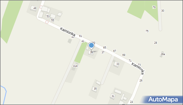 Jasień, Kamionka, 39, mapa Jasień