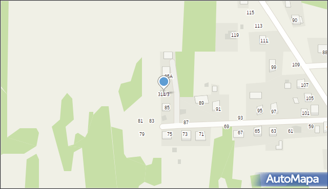 Jasień, Kasprowicza Jana, 314/3, mapa Jasień