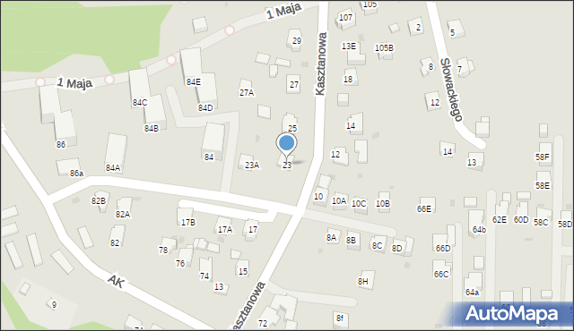 Jastrzębie-Zdrój, Kasztanowa, 23, mapa Jastrzębie-Zdrój