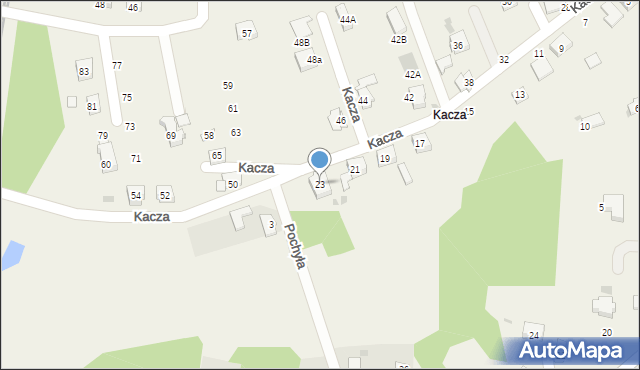 Jawiszowice, Kacza, 23, mapa Jawiszowice