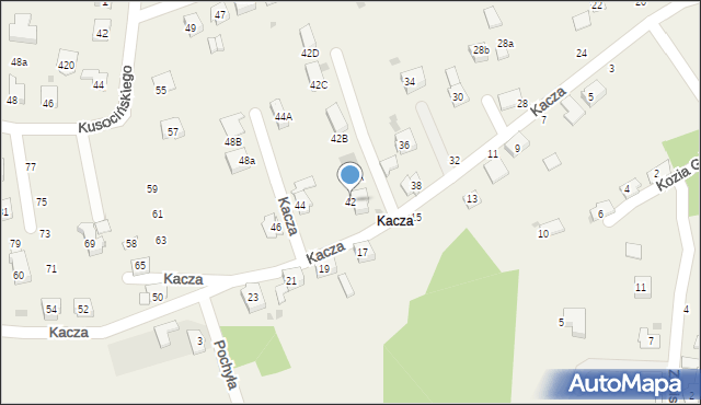 Jawiszowice, Kacza, 42, mapa Jawiszowice