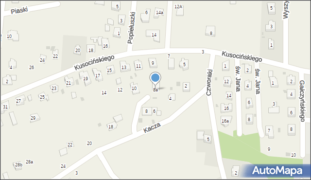 Jawiszowice, Kacza, 8a, mapa Jawiszowice