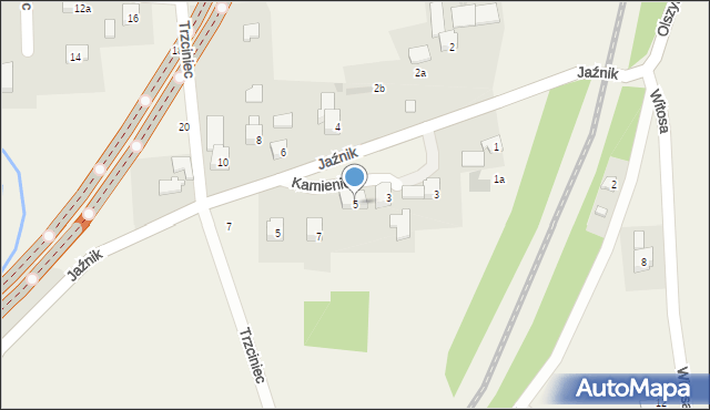 Jawiszowice, Kamieniec, 5, mapa Jawiszowice