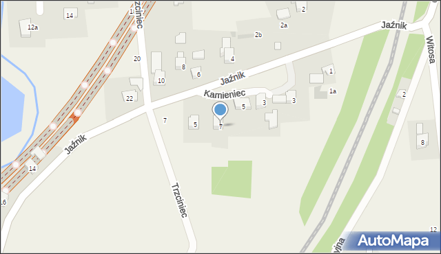 Jawiszowice, Kamieniec, 7, mapa Jawiszowice