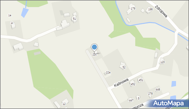 Jaworze, Kalinowa, 22c, mapa Jaworze