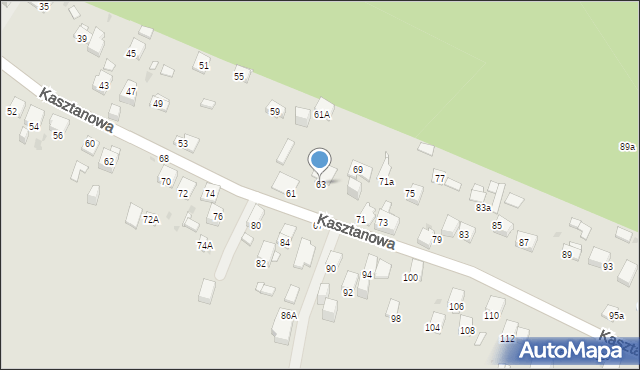 Jaworzno, Kasztanowa, 63, mapa Jaworzno