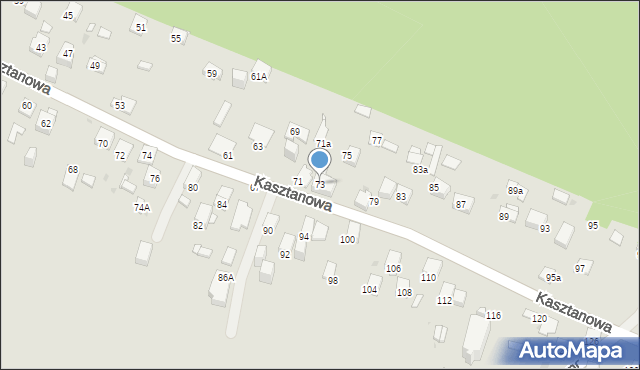 Jaworzno, Kasztanowa, 73, mapa Jaworzno