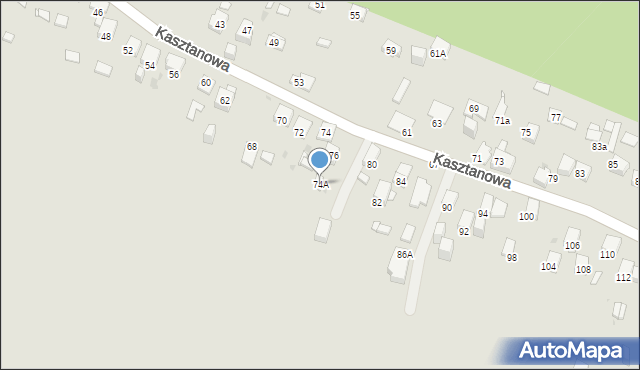 Jaworzno, Kasztanowa, 74A, mapa Jaworzno