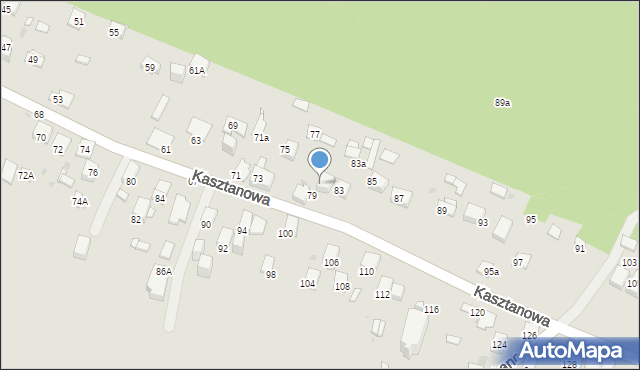 Jaworzno, Kasztanowa, 81, mapa Jaworzno