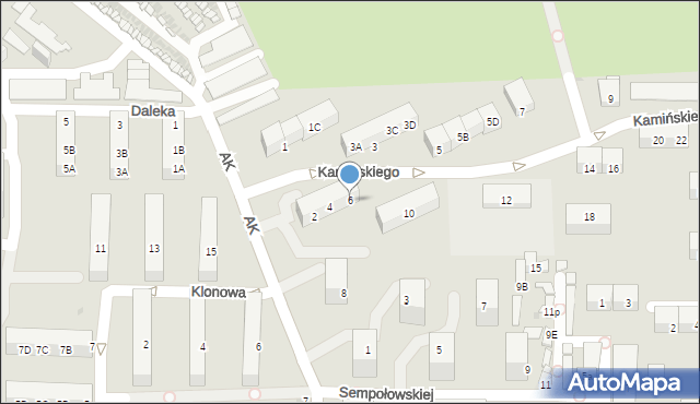 Jaworzno, Kamińskiego Feliksa, gen., 6, mapa Jaworzno