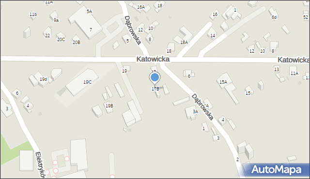 Jaworzno, Katowicka, 17B, mapa Jaworzno