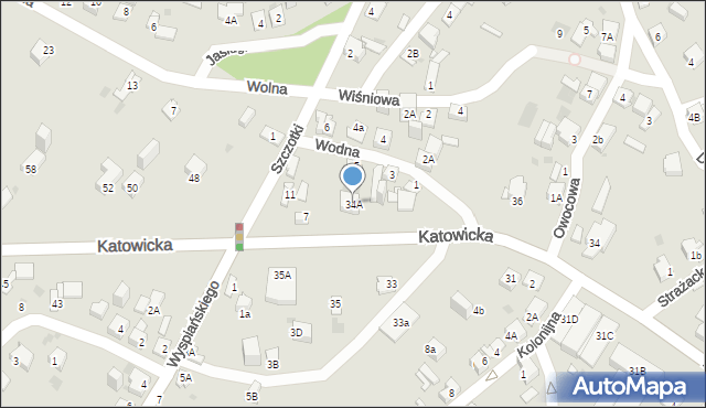 Jaworzno, Katowicka, 34A, mapa Jaworzno