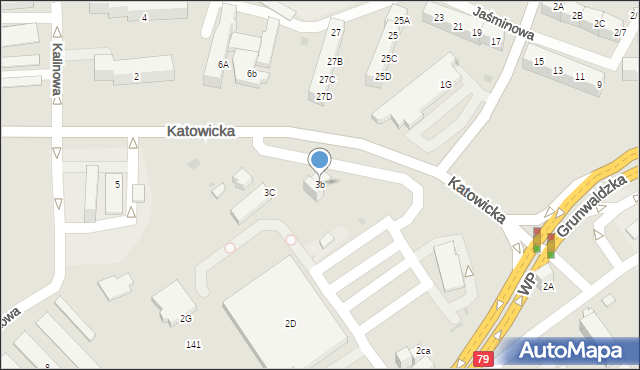 Jaworzno, Katowicka, 3b, mapa Jaworzno