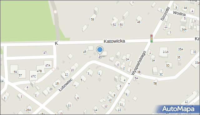 Jaworzno, Katowicka, 43, mapa Jaworzno