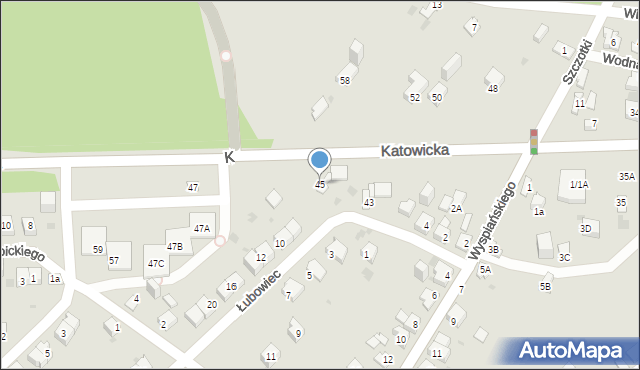 Jaworzno, Katowicka, 45, mapa Jaworzno