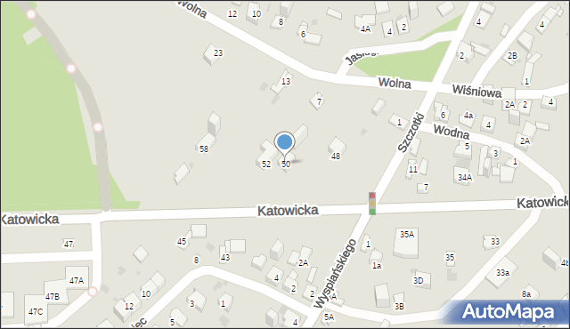 Jaworzno, Katowicka, 50, mapa Jaworzno