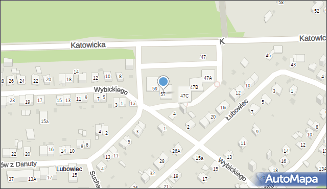 Jaworzno, Katowicka, 57, mapa Jaworzno