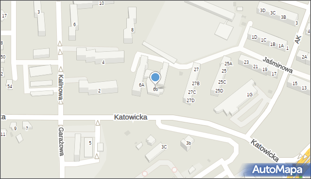 Jaworzno, Katowicka, 6b, mapa Jaworzno