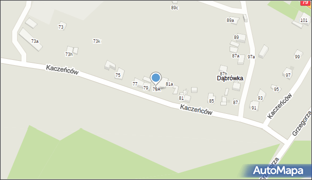 Jaworzno, Kaczeńców, 79A, mapa Jaworzno