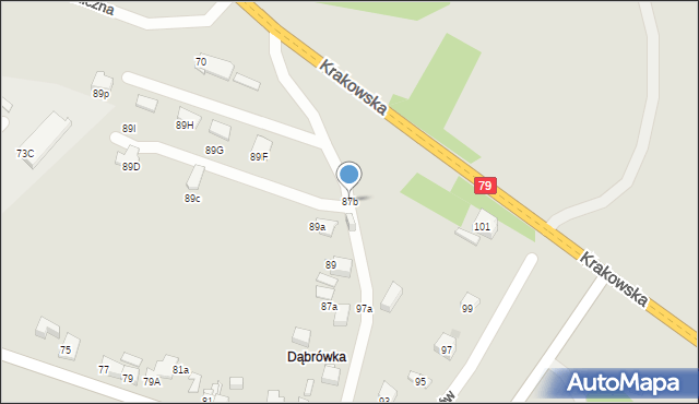 Jaworzno, Kaczeńców, 87b, mapa Jaworzno