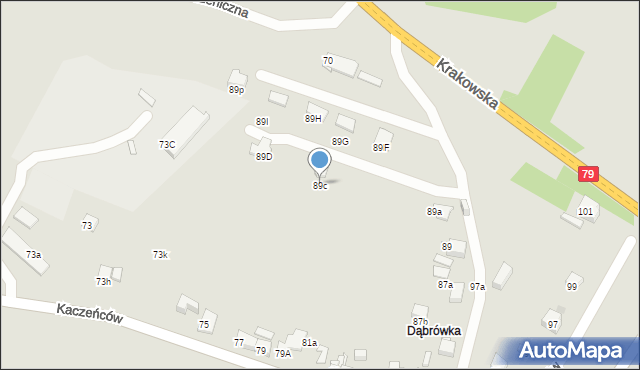 Jaworzno, Kaczeńców, 89c, mapa Jaworzno