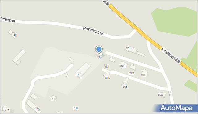 Jaworzno, Kaczeńców, 89p, mapa Jaworzno