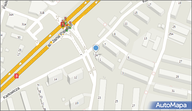 Jelenia Góra, Karłowicza Mieczysława, 1A, mapa Jelenia Góra