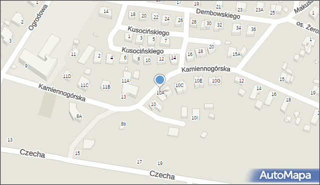 Jelenia Góra, Kamiennogórska, 10A, mapa Jelenia Góra