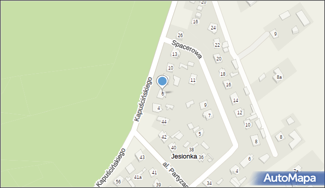 Jesionka, Kapuścińskiego Józefa, 6, mapa Jesionka