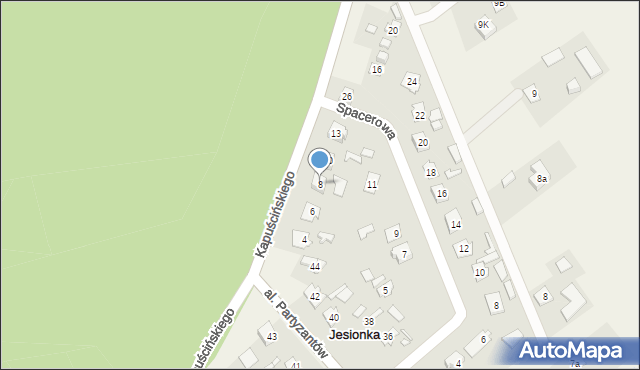 Jesionka, Kapuścińskiego Józefa, 8, mapa Jesionka