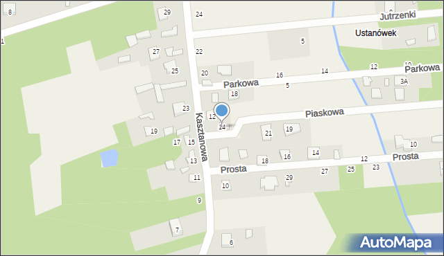 Jeziórko, Kasztanowa, 14, mapa Jeziórko
