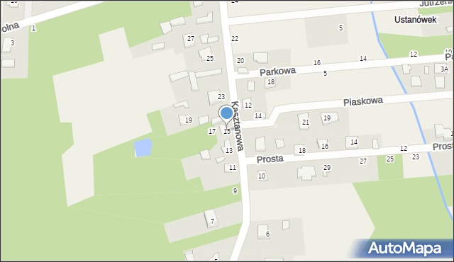 Jeziórko, Kasztanowa, 15, mapa Jeziórko