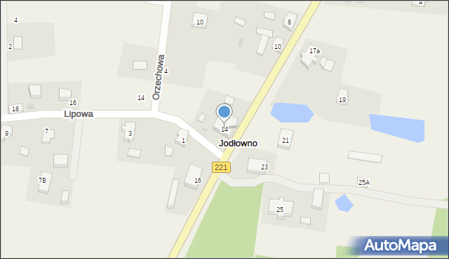 Jodłowno, Kasztanowa, 14, mapa Jodłowno