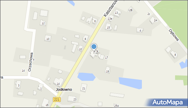 Jodłowno, Kasztanowa, 17b, mapa Jodłowno