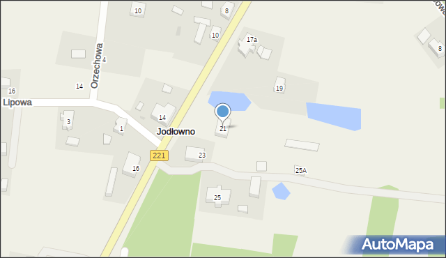 Jodłowno, Kasztanowa, 21, mapa Jodłowno