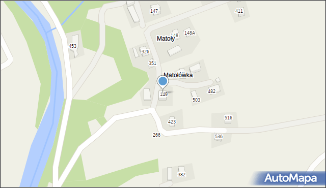 Kąclowa, Kąclowa, 149, mapa Kąclowa