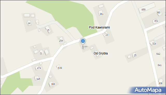 Kąclowa, Kąclowa, 22, mapa Kąclowa