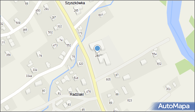 Kąclowa, Kąclowa, 280, mapa Kąclowa
