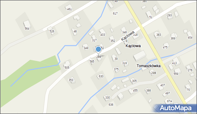 Kąclowa, Kąclowa, 299, mapa Kąclowa