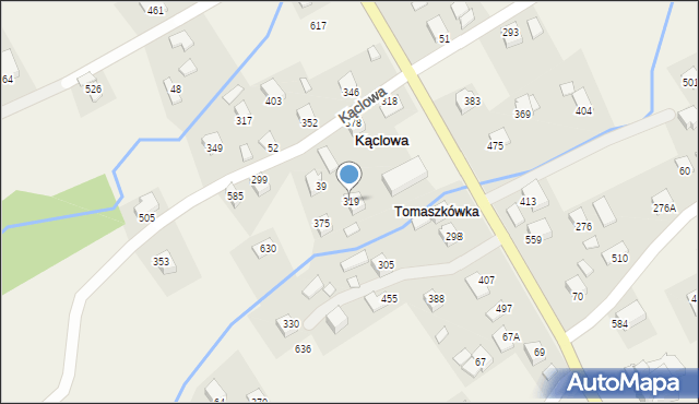 Kąclowa, Kąclowa, 319, mapa Kąclowa