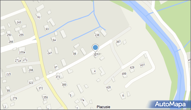 Kąclowa, Kąclowa, 327, mapa Kąclowa