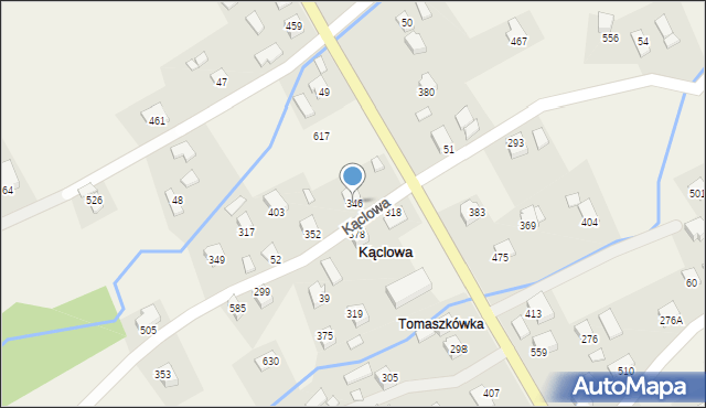 Kąclowa, Kąclowa, 346, mapa Kąclowa