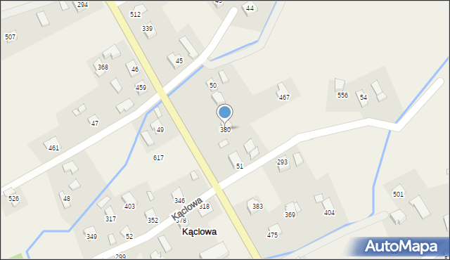 Kąclowa, Kąclowa, 380, mapa Kąclowa