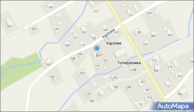 Kąclowa, Kąclowa, 39, mapa Kąclowa