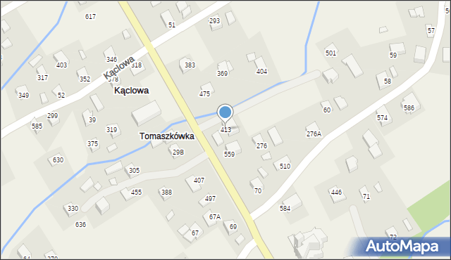 Kąclowa, Kąclowa, 413, mapa Kąclowa