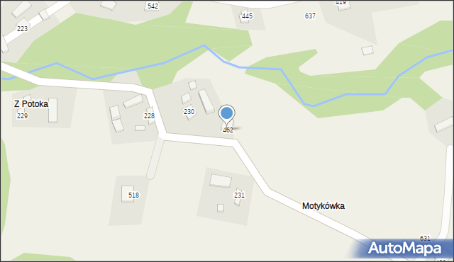 Kąclowa, Kąclowa, 462, mapa Kąclowa